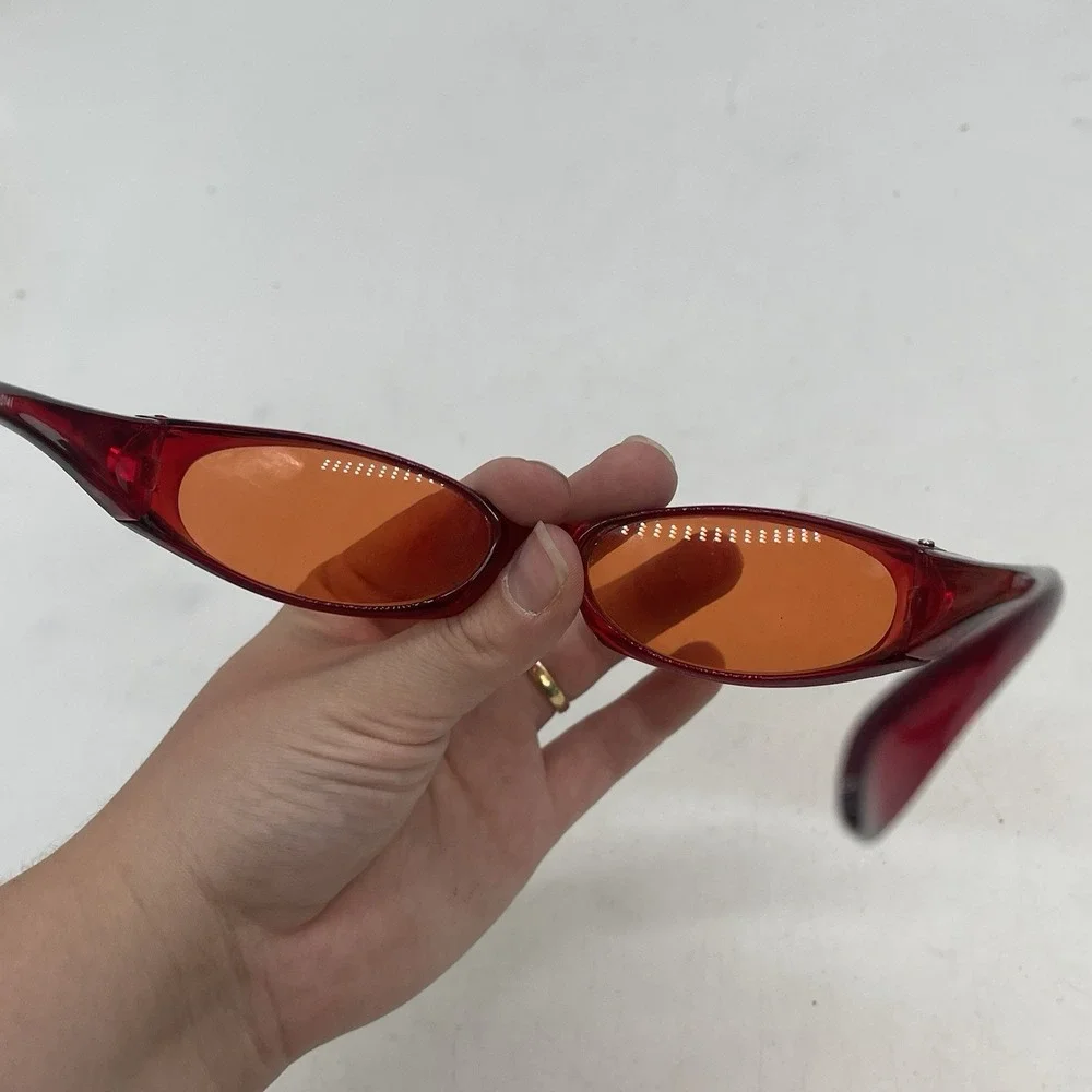 Vintage Supreme Sunglasses Frames Red Frame Red Lenses Oval Y2K 2000s